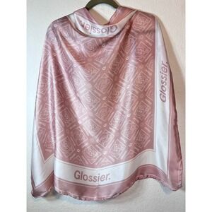 Glossier G Pal Pink Silky Scarf Limited Edition Holiday 2020 Logo
